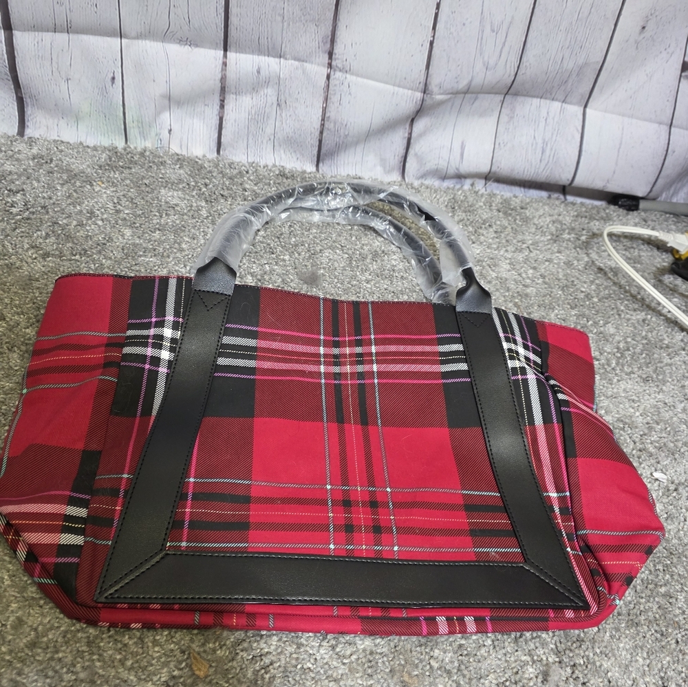 Victorias Secret/ Red Plaid Women's Tote - Picture 4 of 5